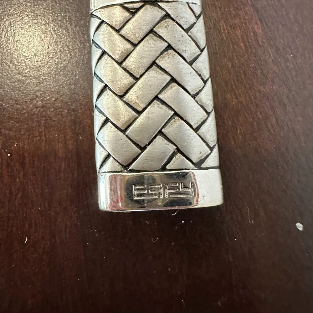 Effy Sterling Silver Herringbone Rectangular Necklace 22